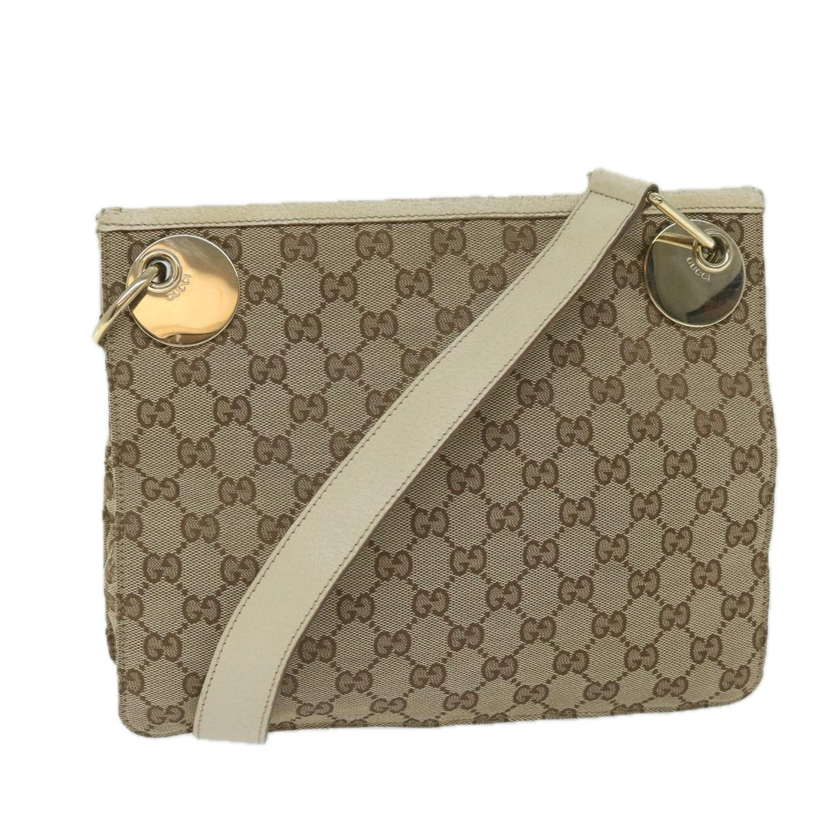 GUCCI GG Canvas Shoulder Bag Beige 120841 hk939