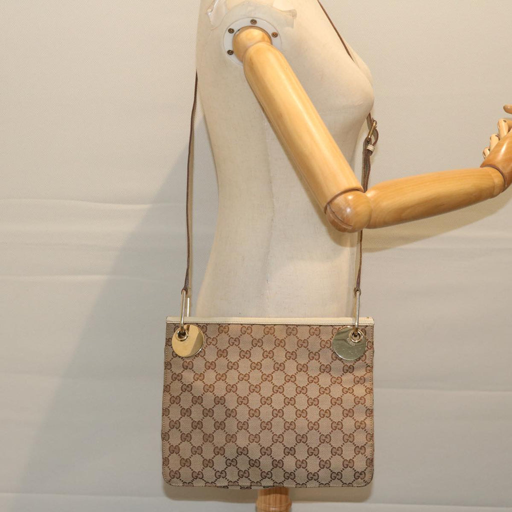 GUCCI GG Canvas Shoulder Bag Beige 120841 hk939