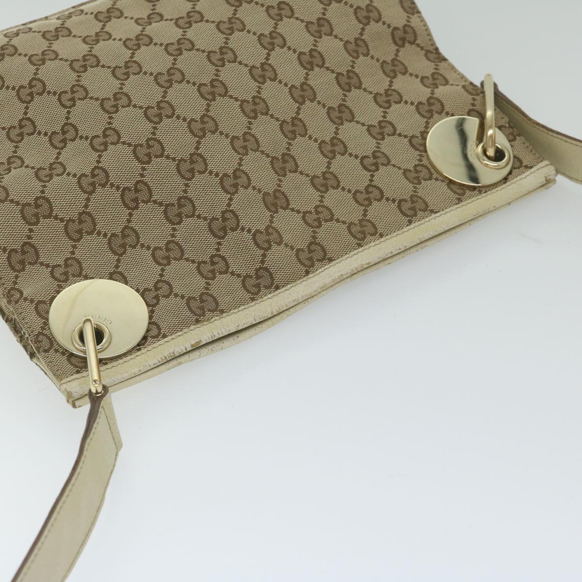 GUCCI GG Canvas Shoulder Bag Beige 120841 hk939