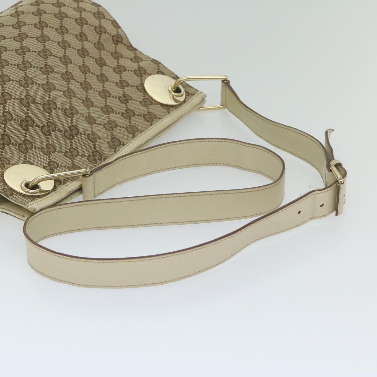 GUCCI GG Canvas Shoulder Bag Beige 120841 hk939