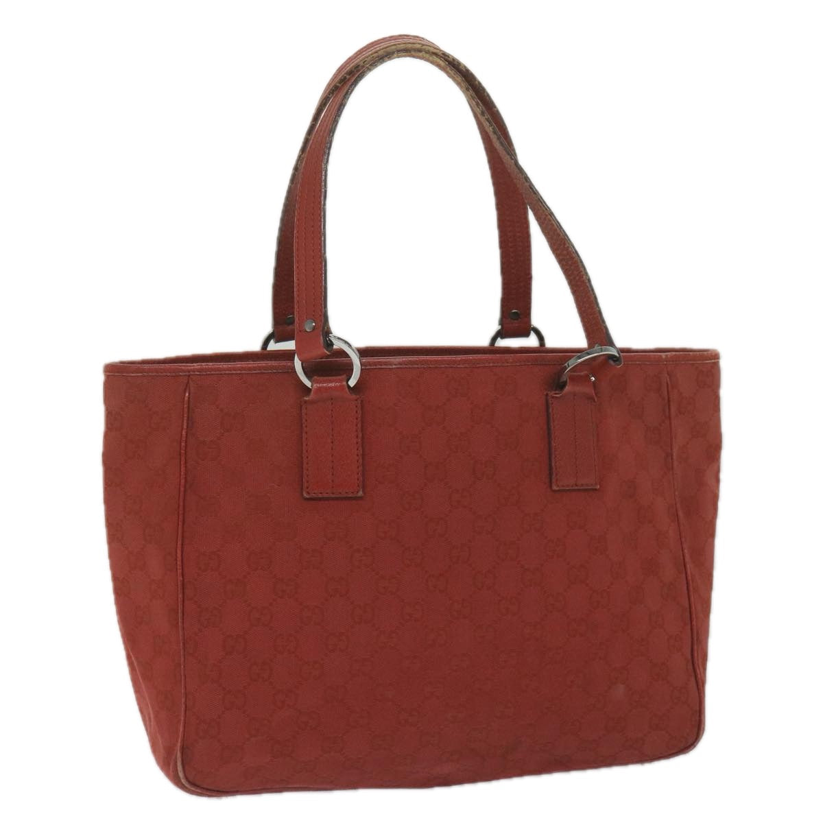 GUCCI GG Canvas Tote Bag Red 113017 hk950