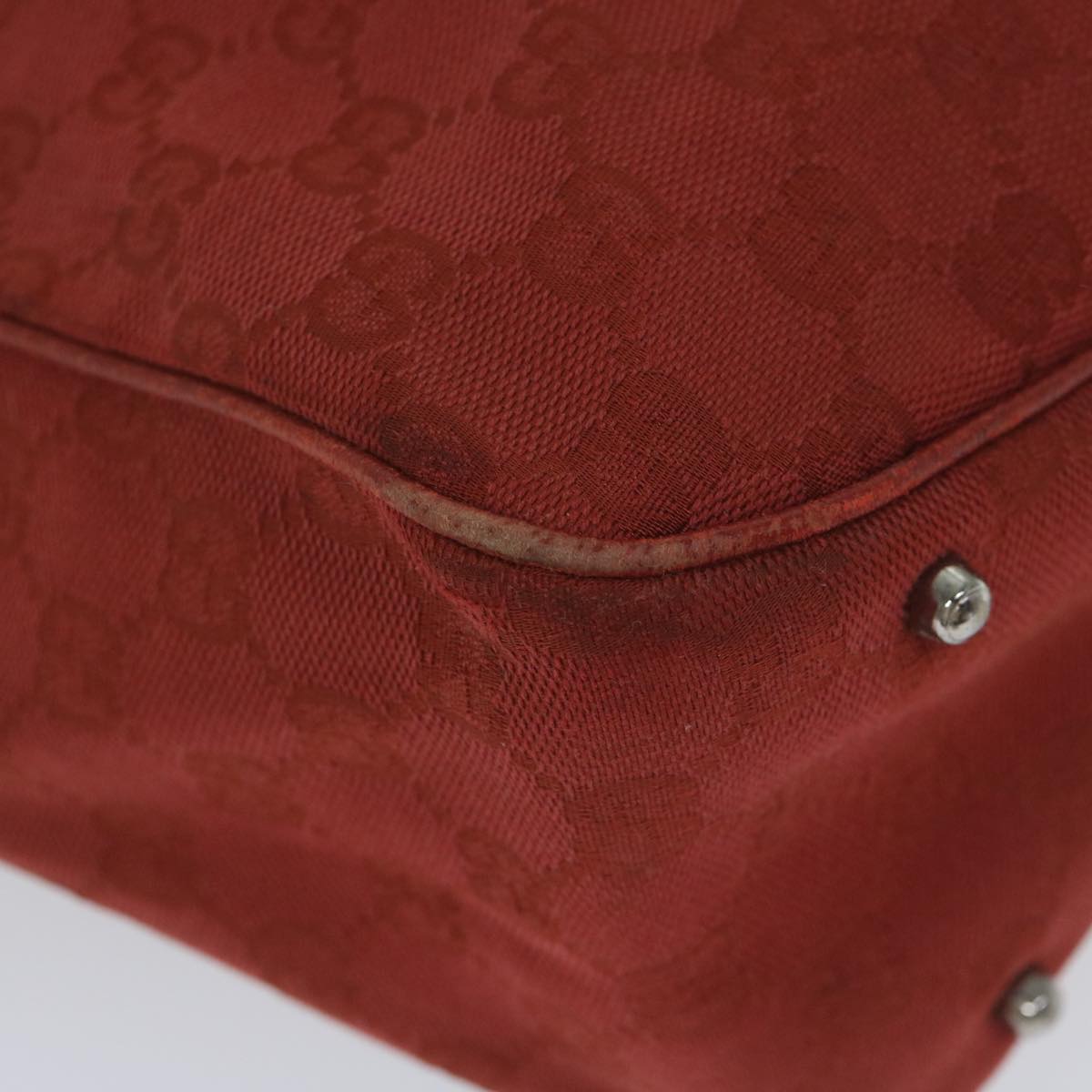 GUCCI GG Canvas Tote Bag Red 113017 hk950