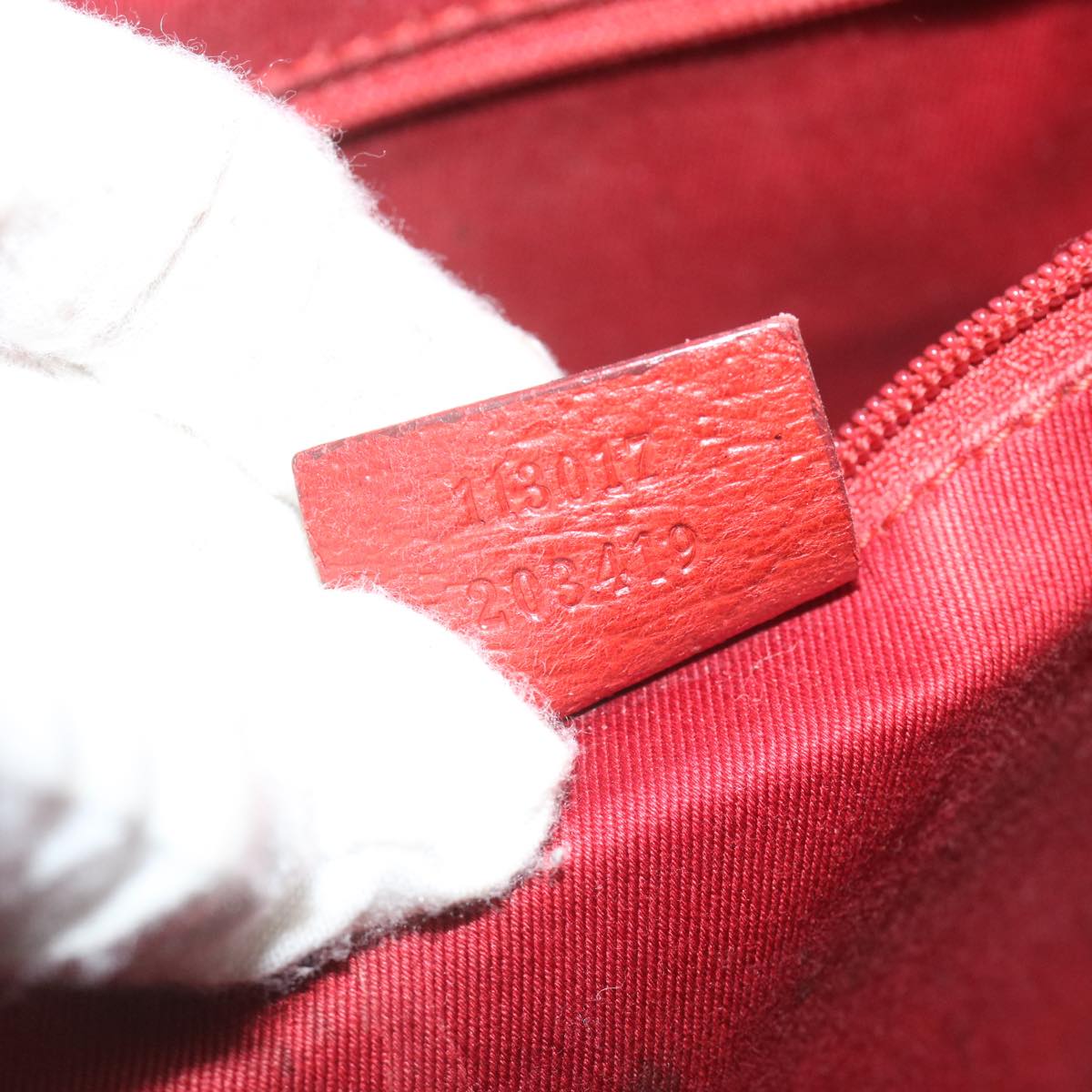 GUCCI GG Canvas Tote Bag Red 113017 hk950