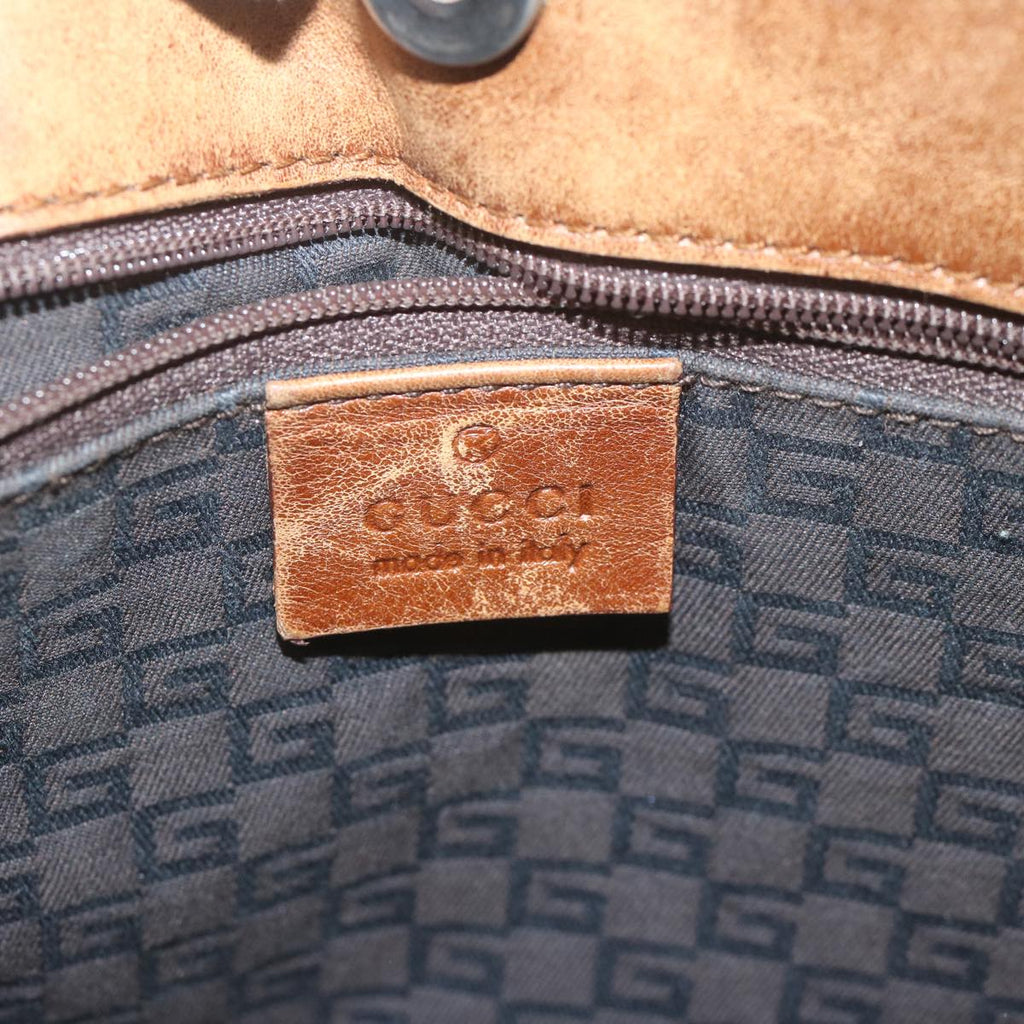 GUCCI Shoulder Bag Suede Brown 101975 hk955
