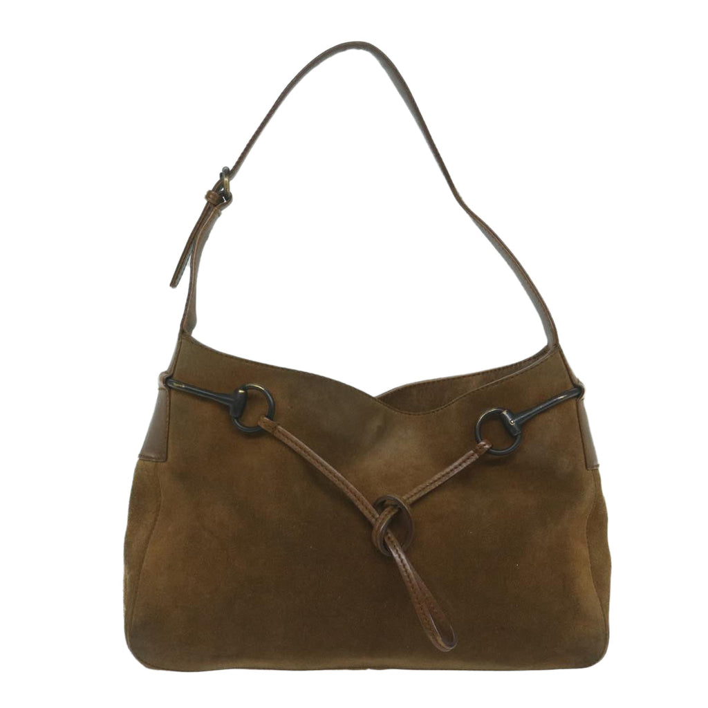 GUCCI Shoulder Bag Suede Brown 101975 hk955