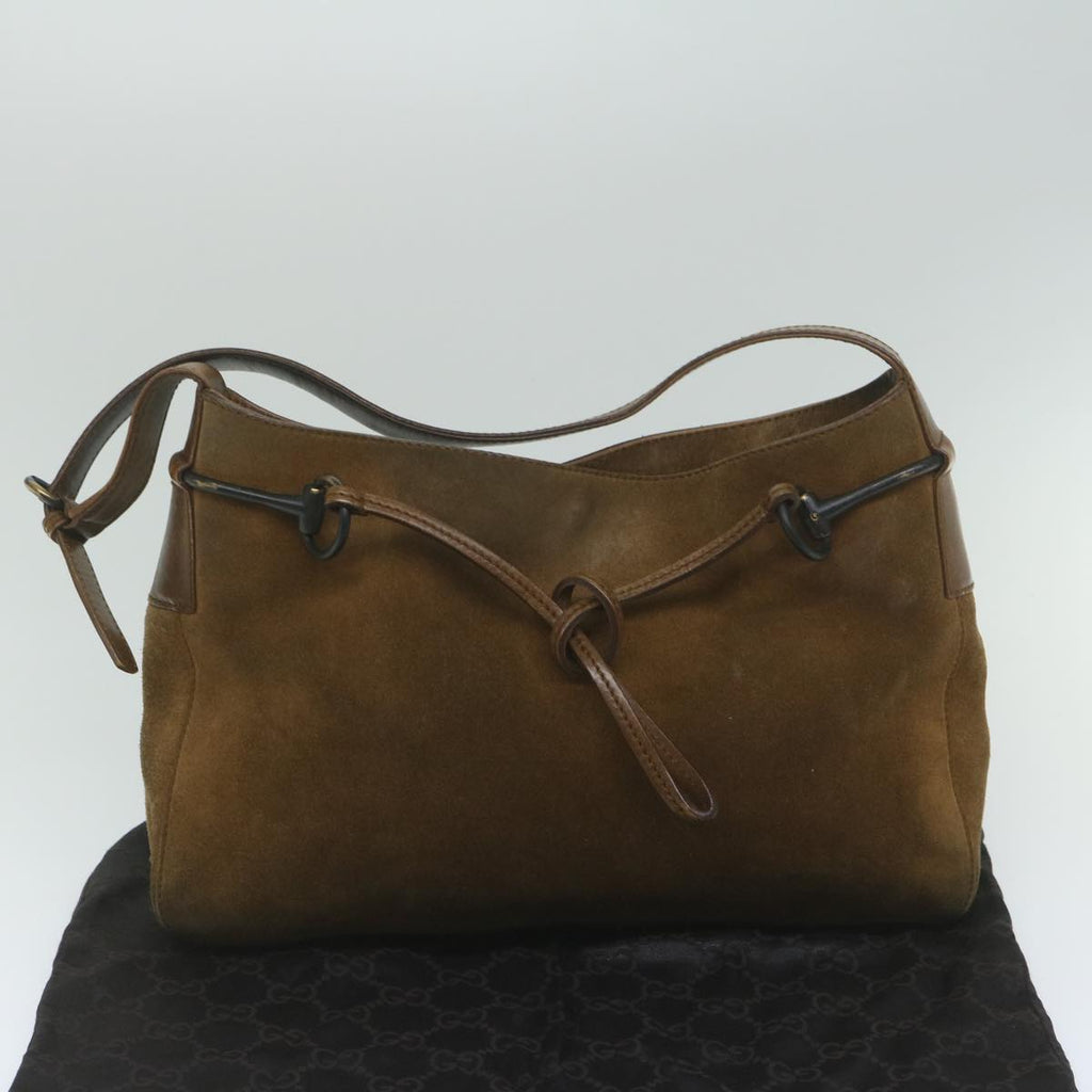GUCCI Shoulder Bag Suede Brown 101975 hk955