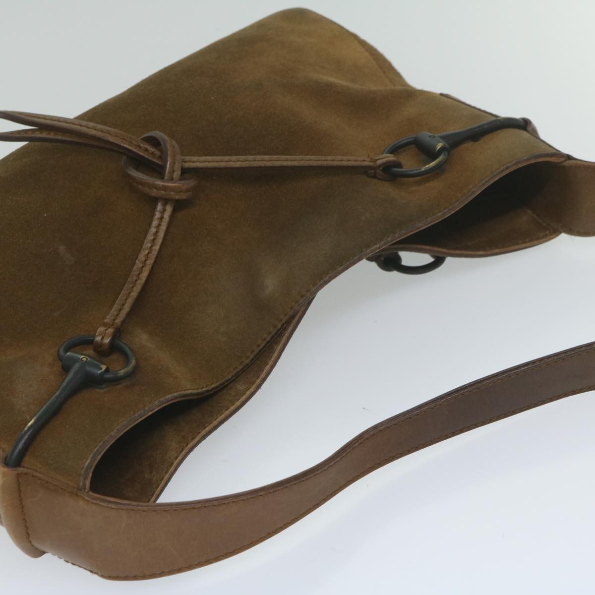 GUCCI Shoulder Bag Suede Brown 101975 hk955