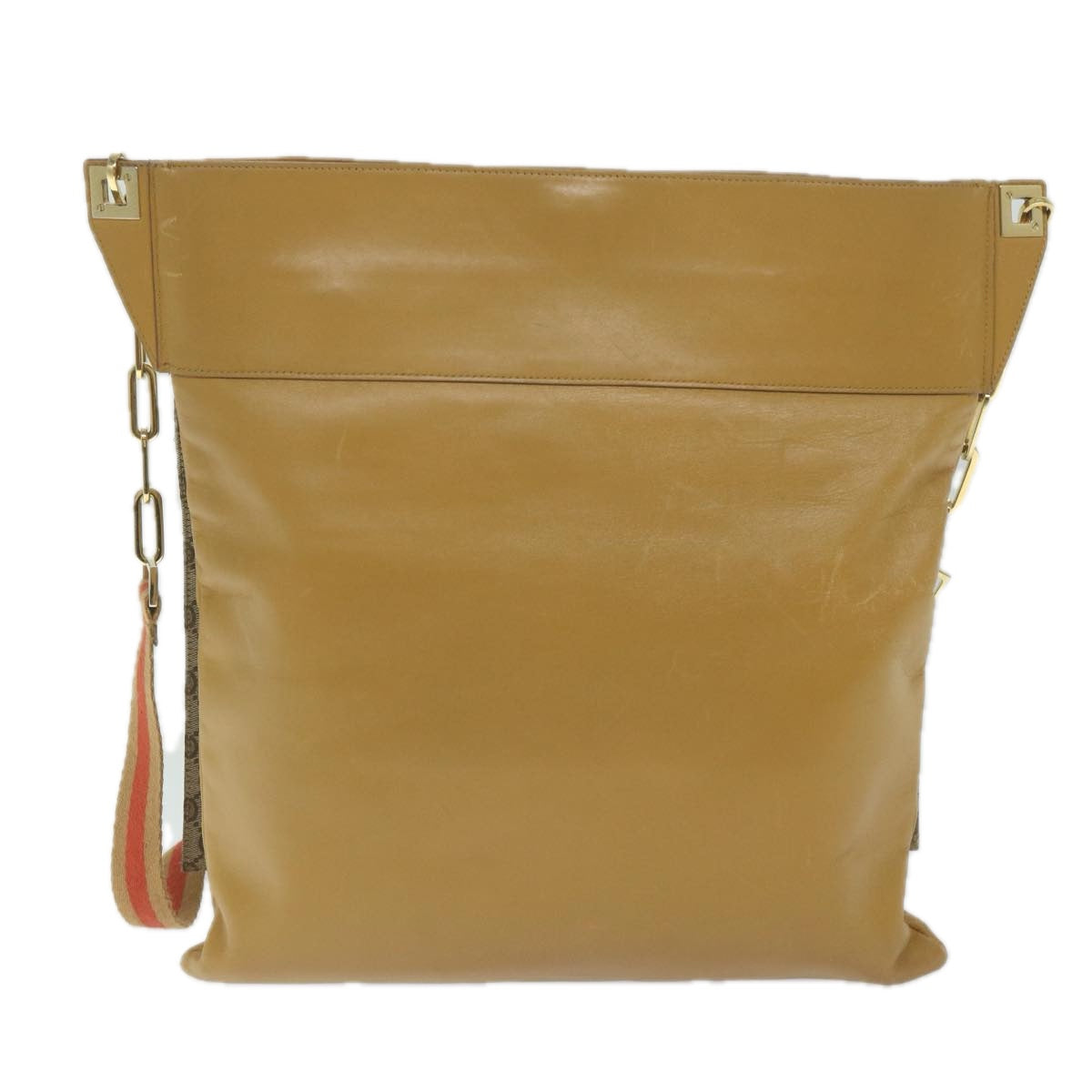 GUCCI GG Canvas Sherry Line Shoulder Bag Beige Red Brown hk957