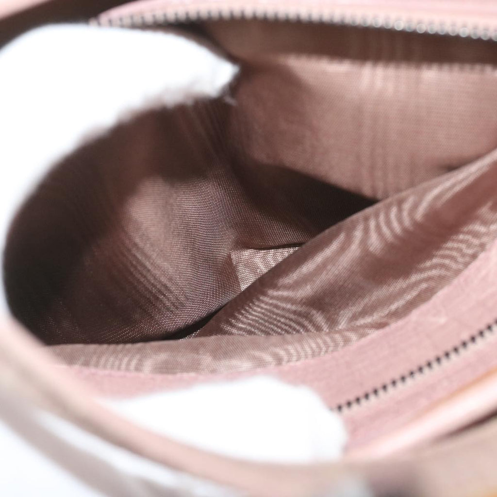 GUCCI Bamboo Hand Bag Leather Pink 111713 hk989