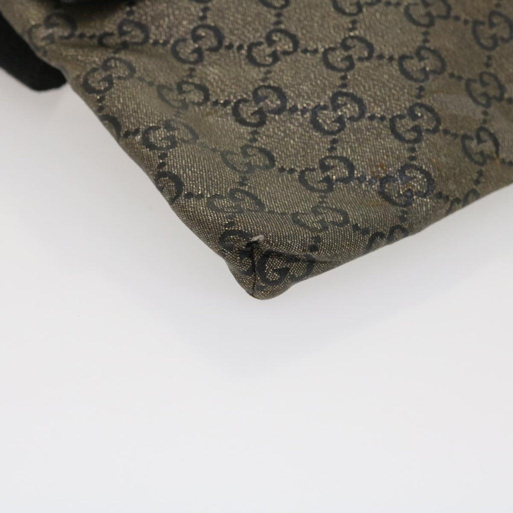 GUCCI GG Canvas Waist Bag Black Gold hs1094