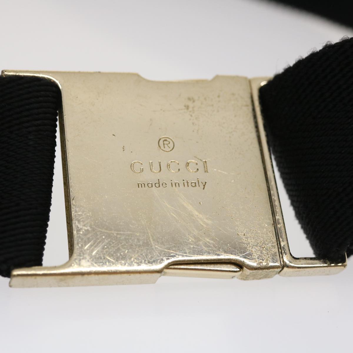 GUCCI GG Canvas Waist Bag Black Gold hs1094