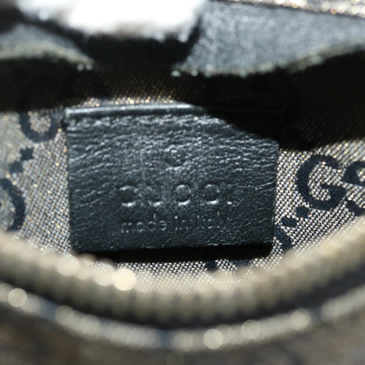 GUCCI GG Canvas Waist Bag Black Gold hs1094