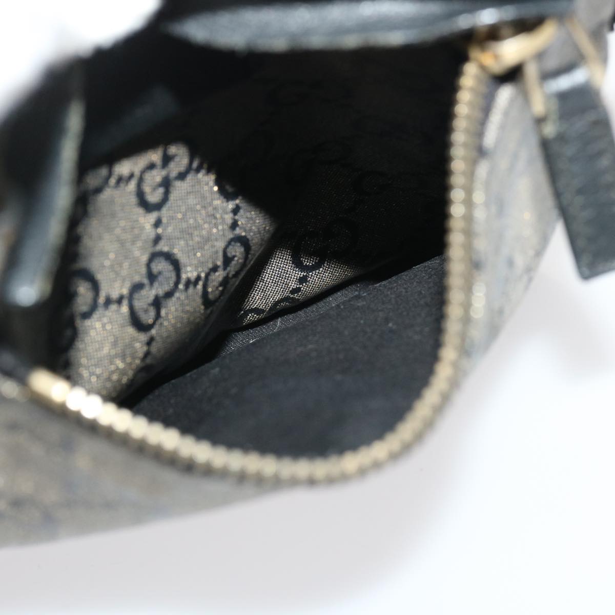 GUCCI GG Canvas Waist Bag Black Gold hs1094