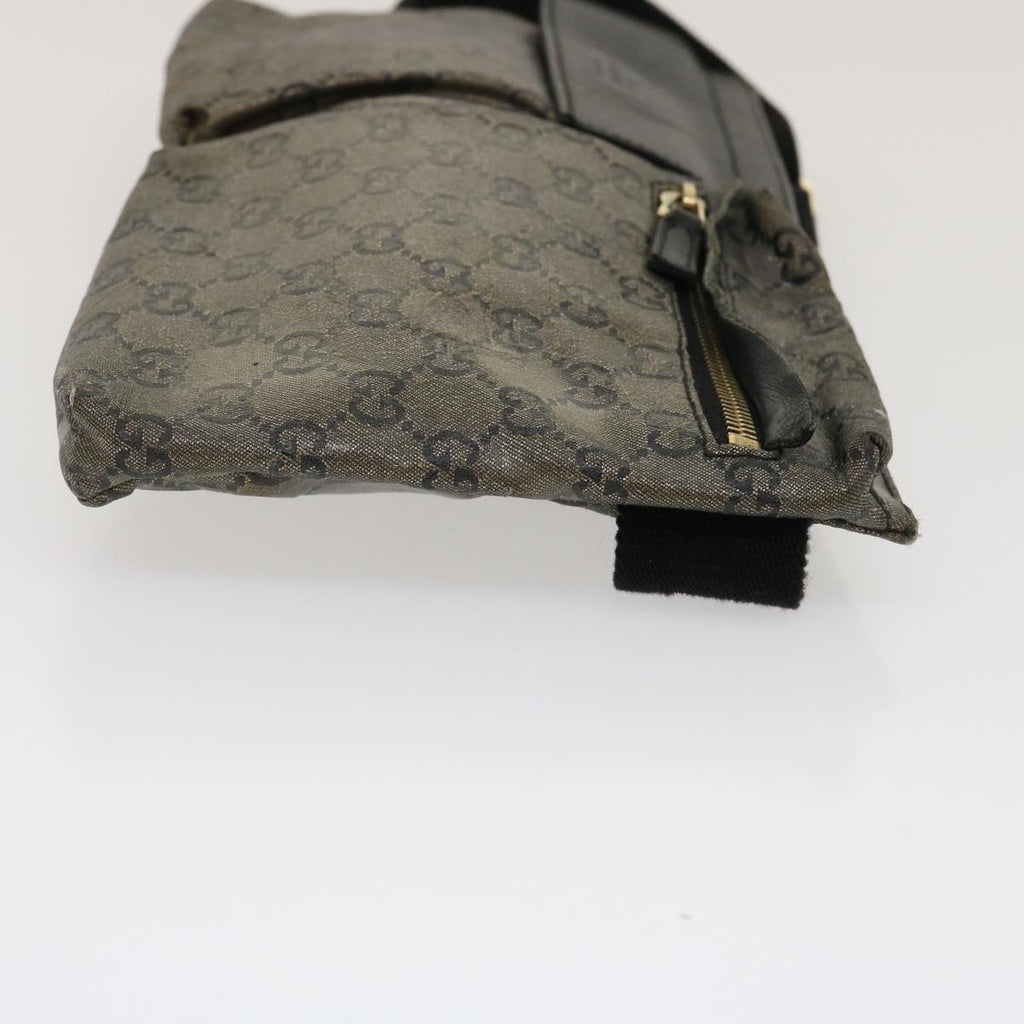 GUCCI GG Canvas Waist Bag Black Gold hs1094