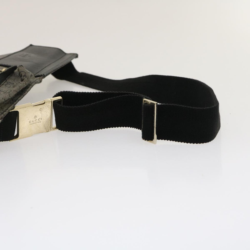 GUCCI GG Canvas Waist Bag Black Gold hs1094