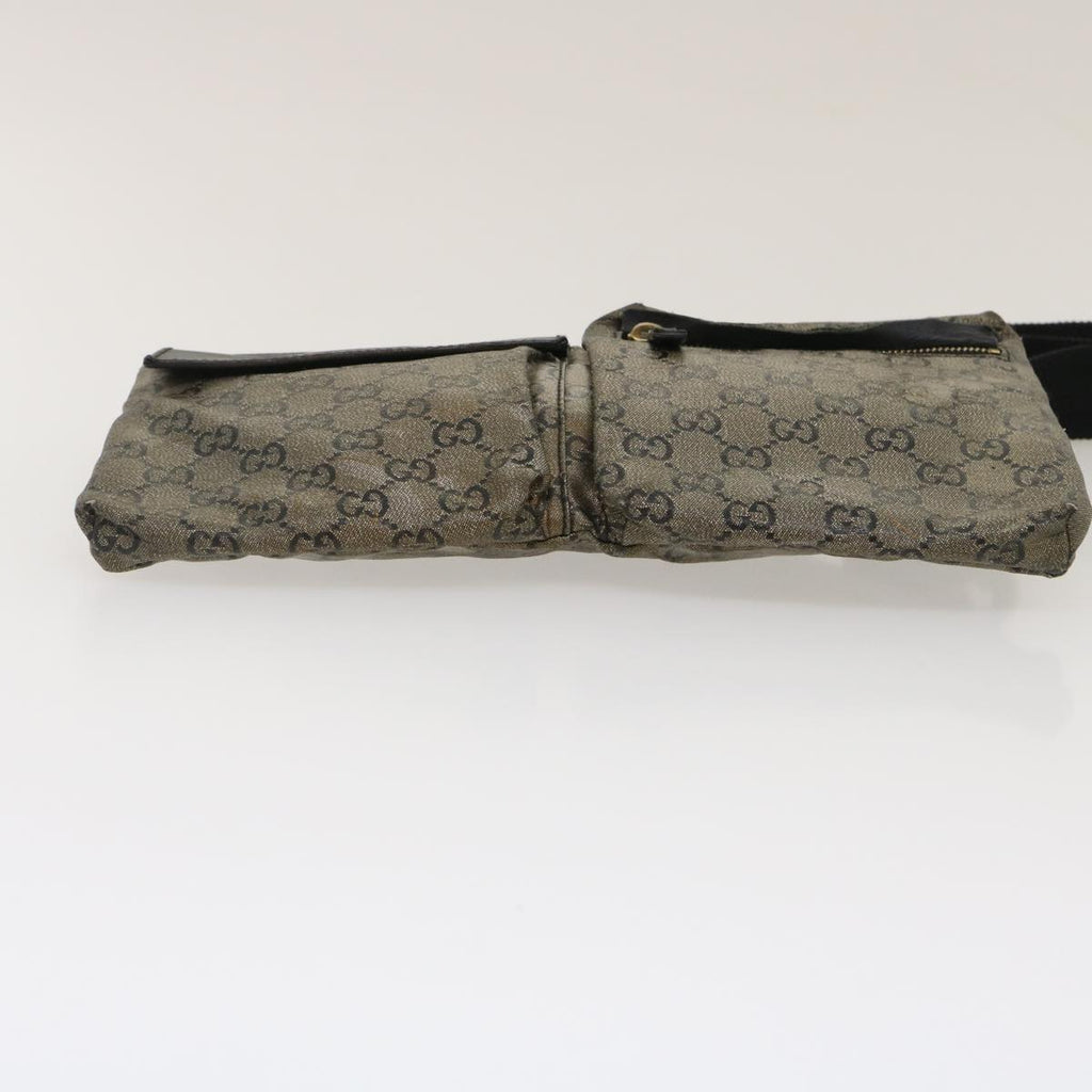 GUCCI GG Canvas Waist Bag Black Gold hs1094