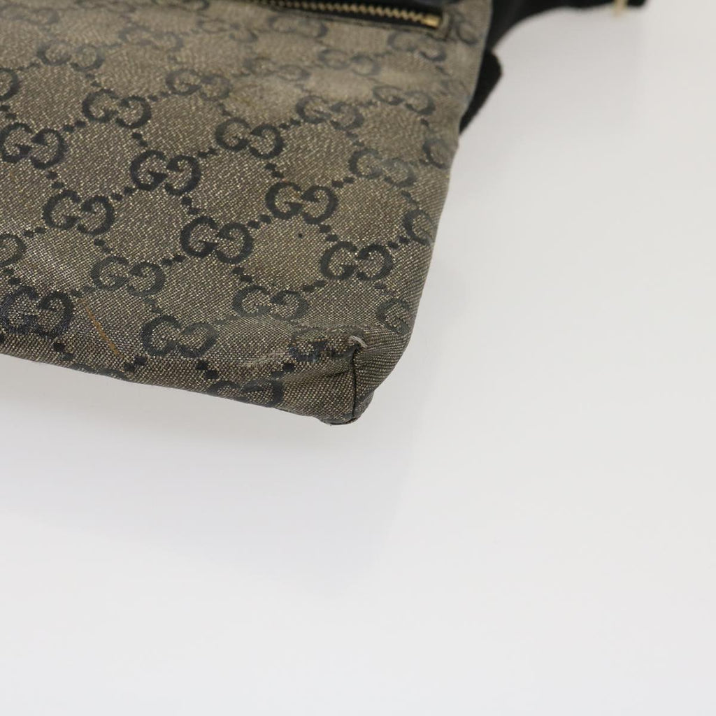 GUCCI GG Canvas Waist Bag Black Gold hs1094