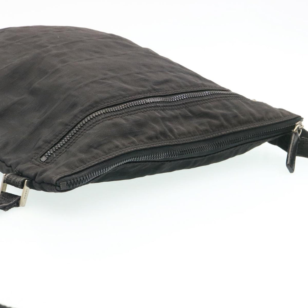 FENDI Zucca Canvas Shoulder Bag Black hs267
