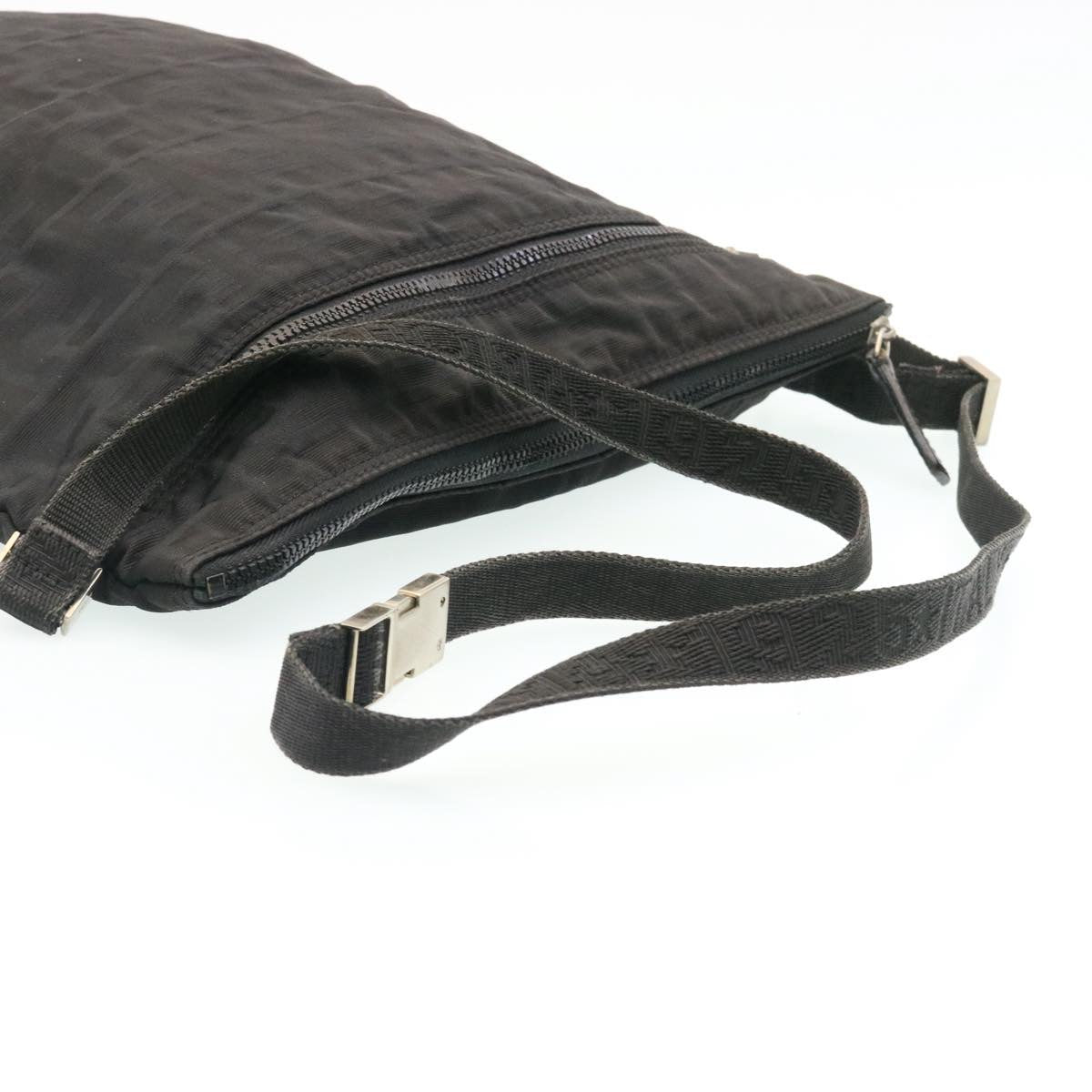 FENDI Zucca Canvas Shoulder Bag Black hs267