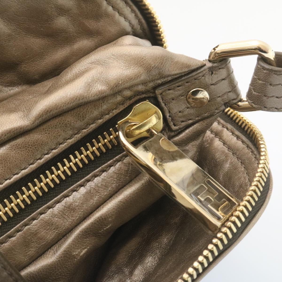 FENDI Zucca 2Way Shoulder Bag Hand Bag Leather Brown hs269