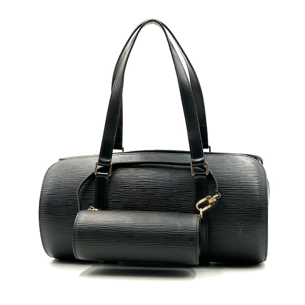 LOUIS VUITTON Epi Soufflot Handbag Black Gold Hardware