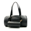 LOUIS VUITTON Epi Soufflot Handbag Black Gold Hardware