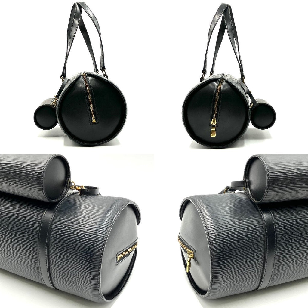 LOUIS VUITTON Epi Soufflot Handbag Black Gold Hardware