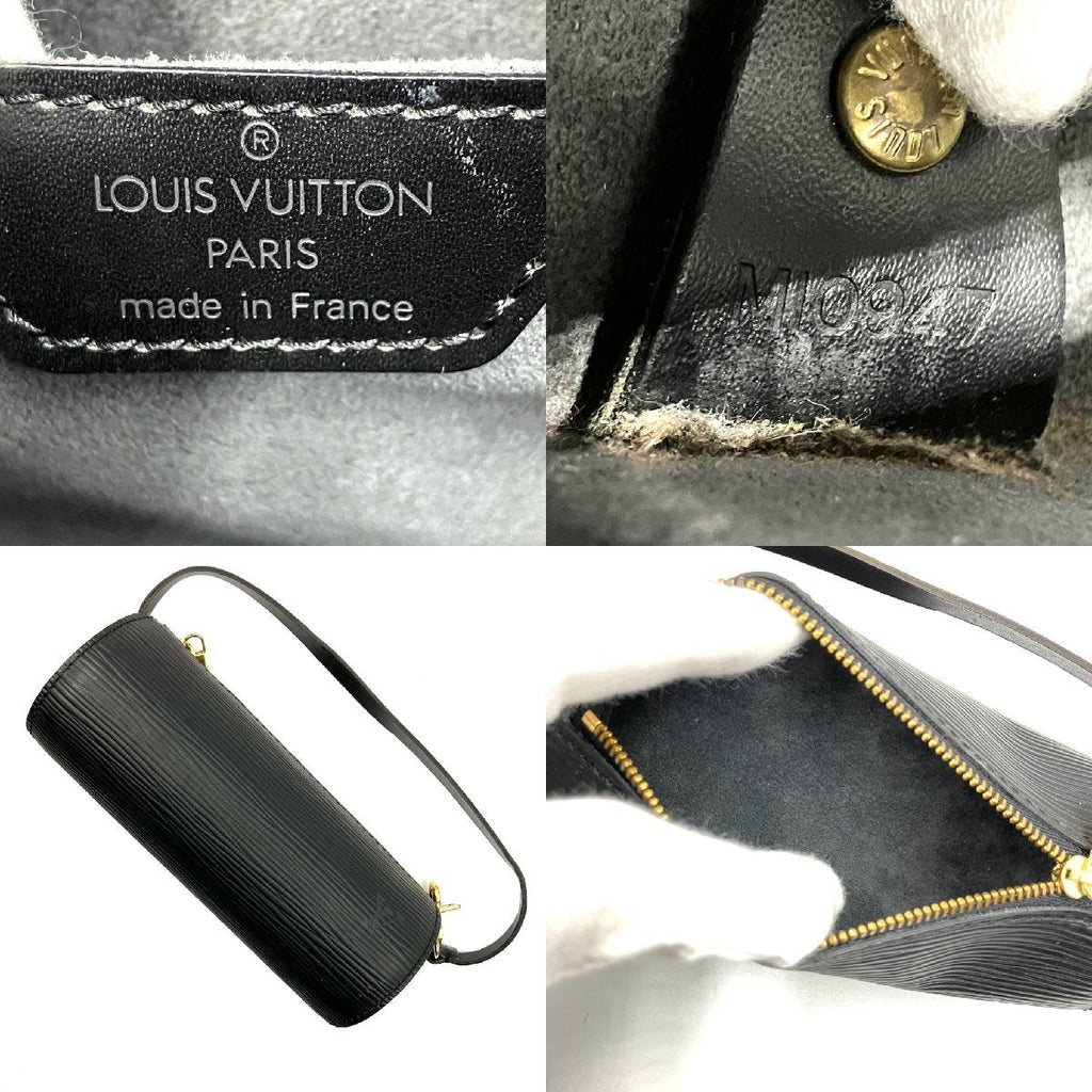 LOUIS VUITTON Epi Soufflot Handbag Black Gold Hardware