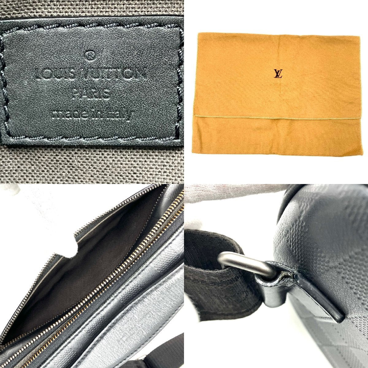LOUIS VUITTON Ampail Damier Infini Black Body Bag