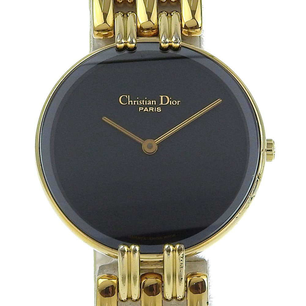 Christian Dior Watches Quartz D46-154-4 Plated Gold black Bakira black dial Women Used