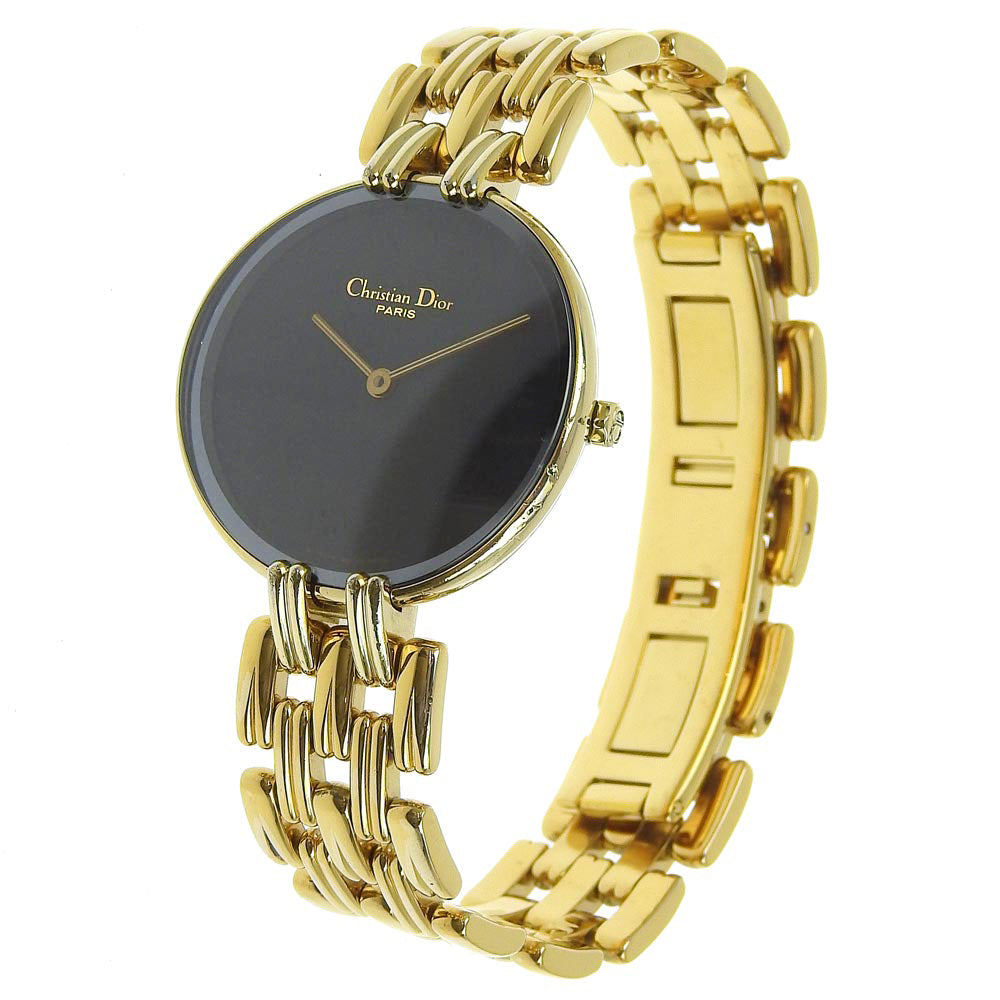 Christian Dior Watches Quartz D46-154-4 Plated Gold black Bakira black dial Women Used