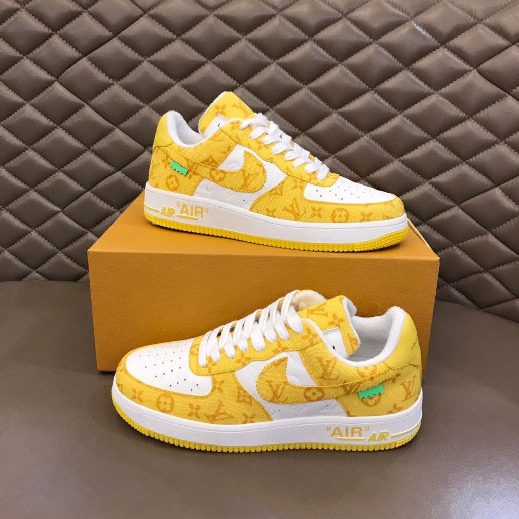 Louis Vuitton And NIKE Ã¢â‚¬Å“AIR.FORGLAMI 1Ã¢â‚¬Â By Virgil Abloh White/Yellow For Men, Men’s Shoes