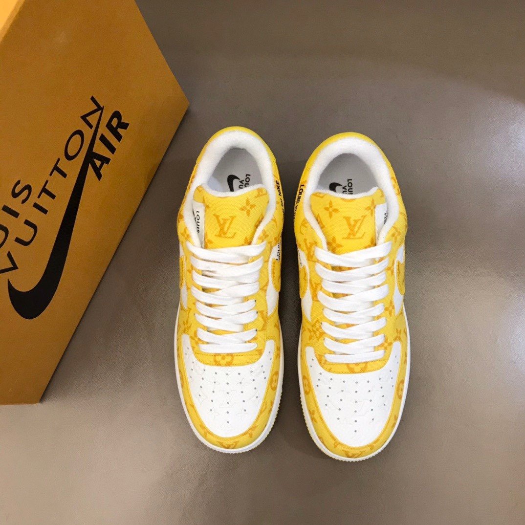 Louis Vuitton And NIKE Ã¢â‚¬Å“AIR.FORGLAMI 1Ã¢â‚¬Â By Virgil Abloh White/Yellow For Men, Men’s Shoes