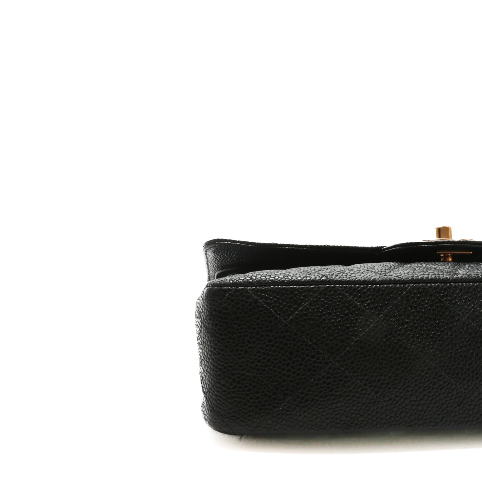 CHANEL Medium Dbl Flap Quilted Black Caviar w/Gold
