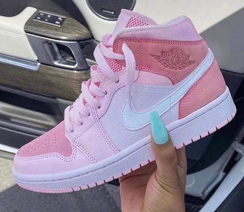 Designer Air Jordan 1 Mid" GLAMIgital Pink High Q