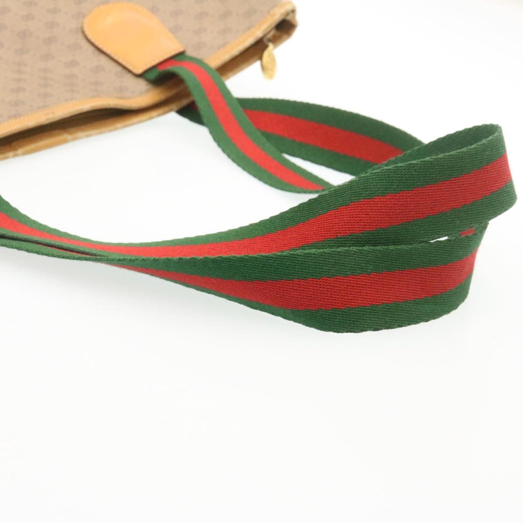 GUCCI Web Sherry Line Micro GG Canvas Tote Bag Beige Red Green im299
