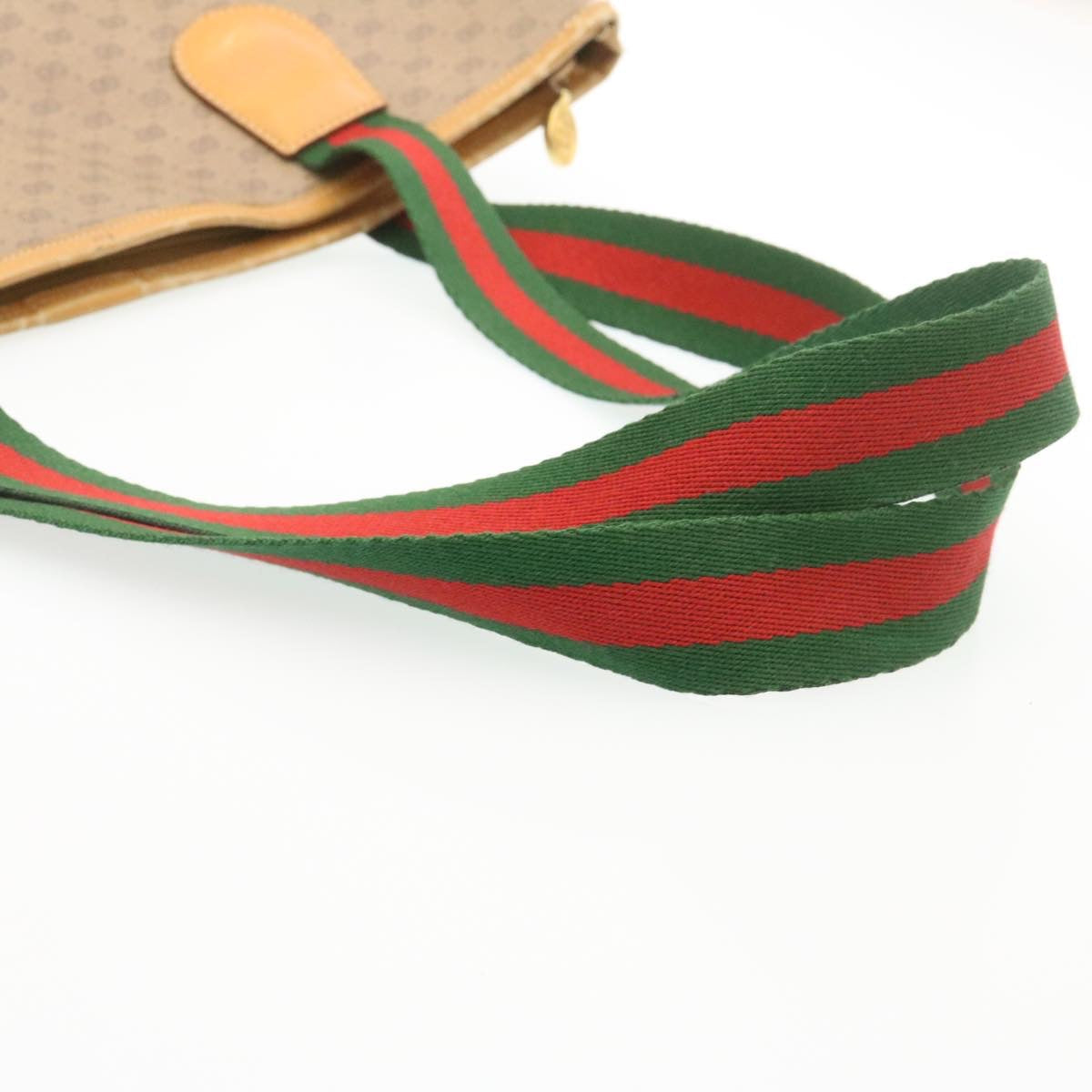 GUCCI Web Sherry Line Micro GG Canvas Tote Bag Beige Red Green im299