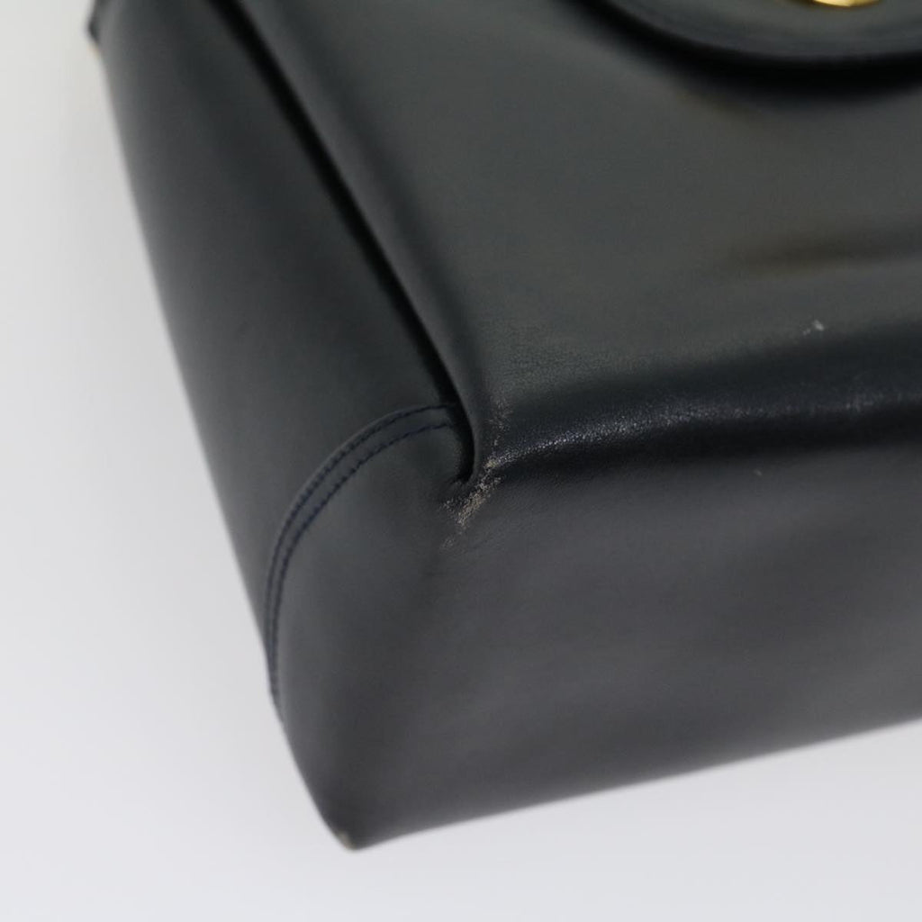 GUCCI Turn Lock Hand Bag Leather Black Red im361