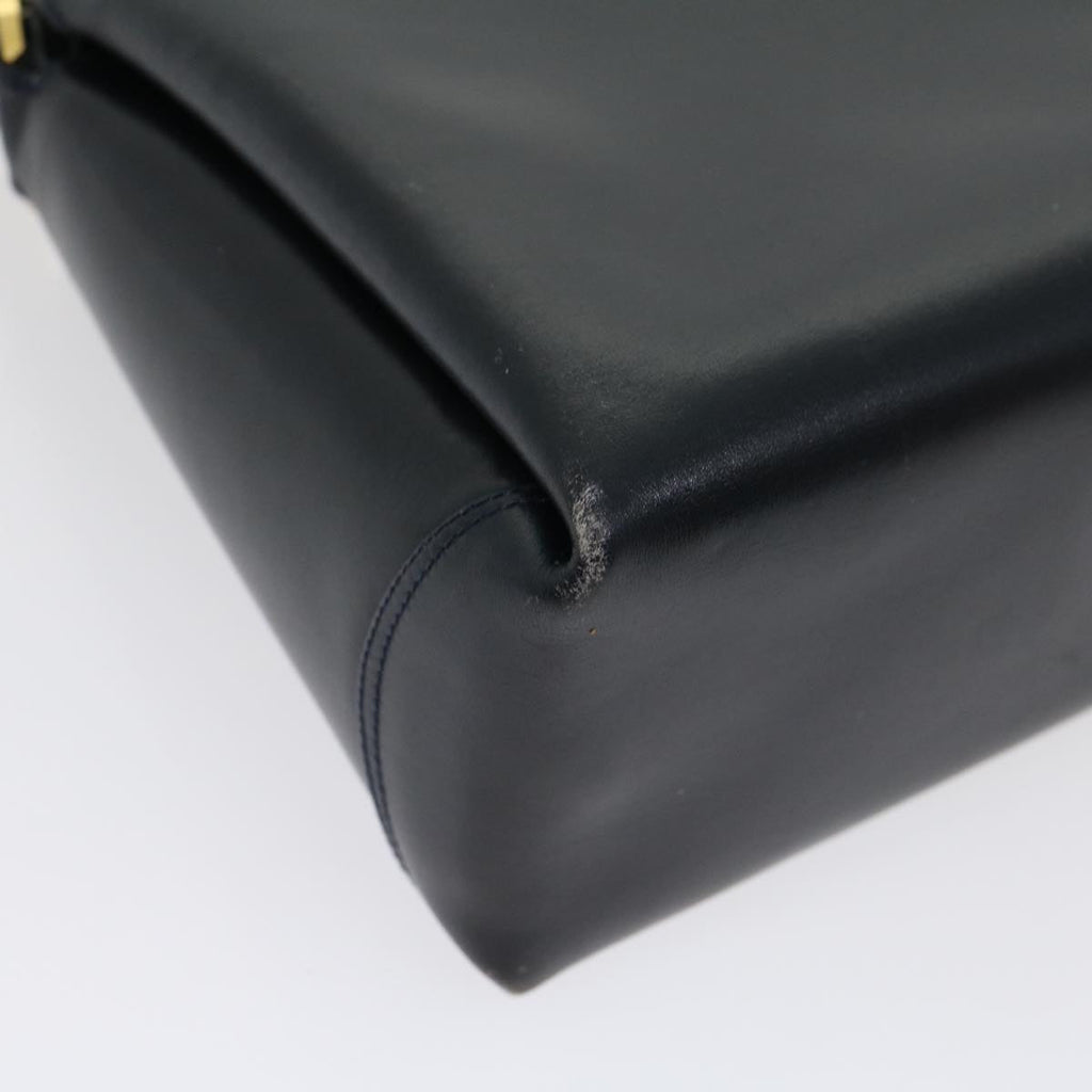 GUCCI Turn Lock Hand Bag Leather Black Red im361