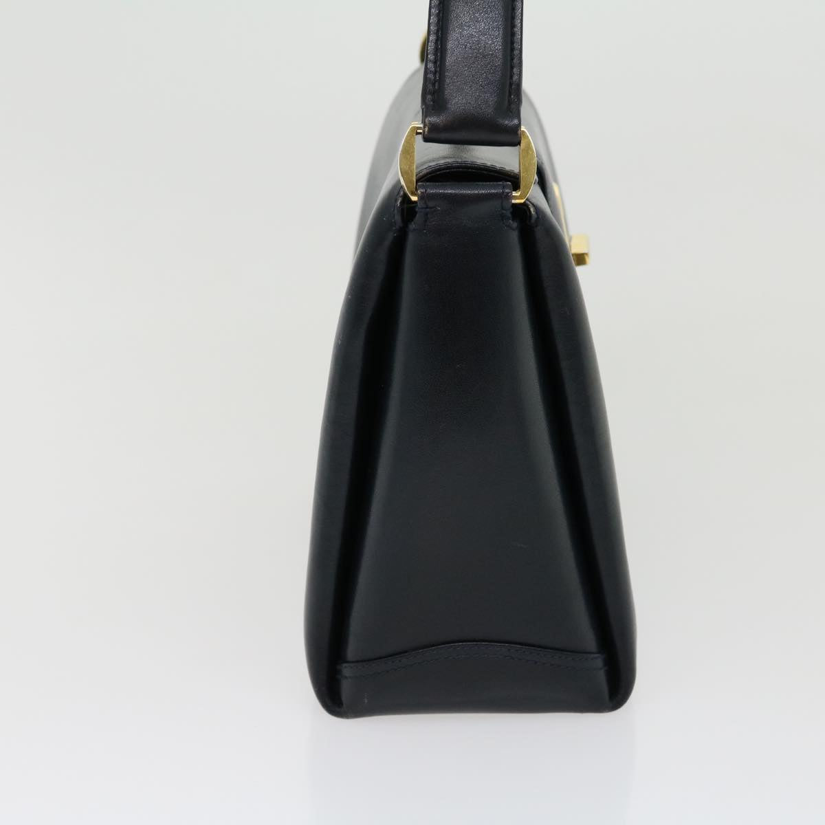 GUCCI Turn Lock Hand Bag Leather Black Red im361