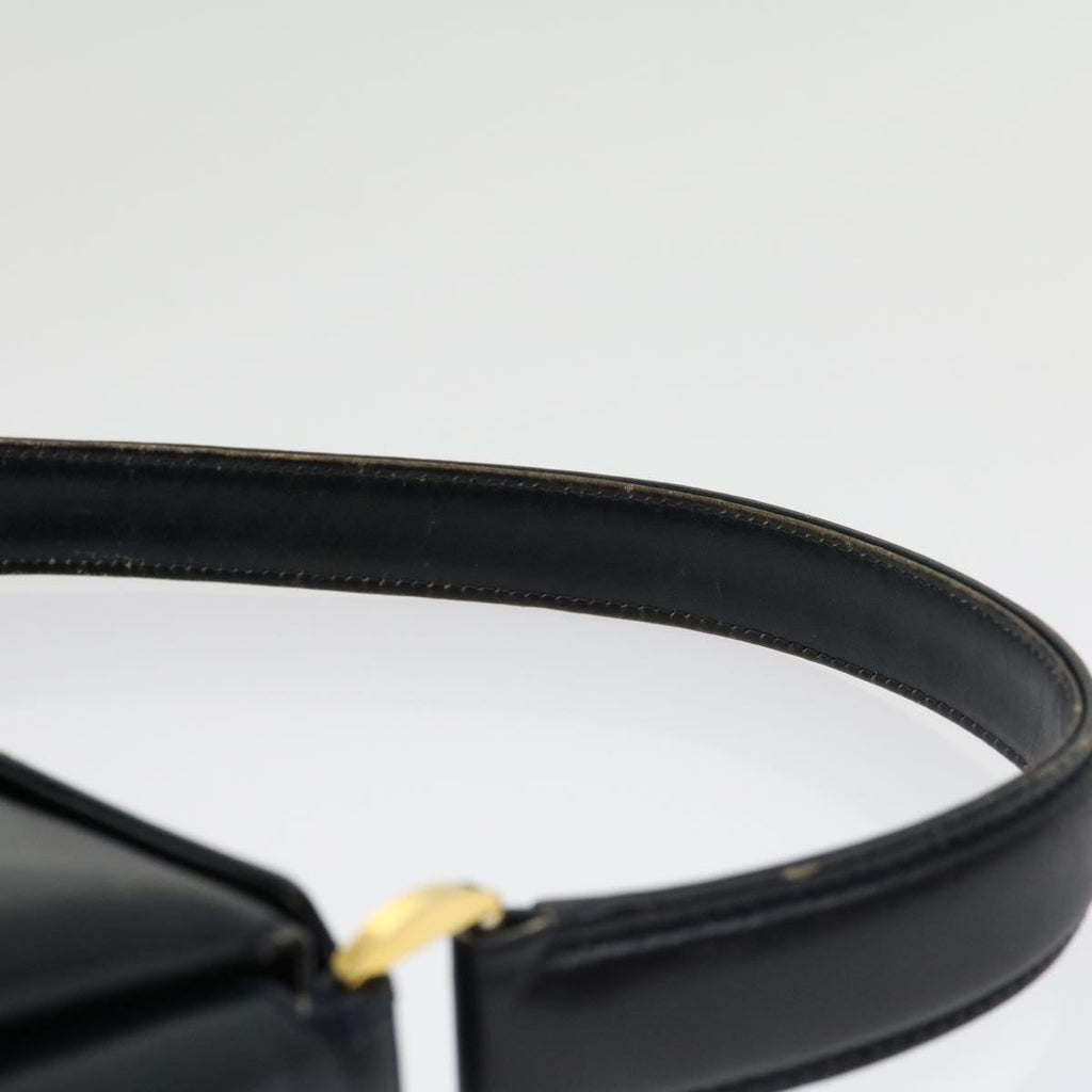 GUCCI Turn Lock Hand Bag Leather Black Red im361