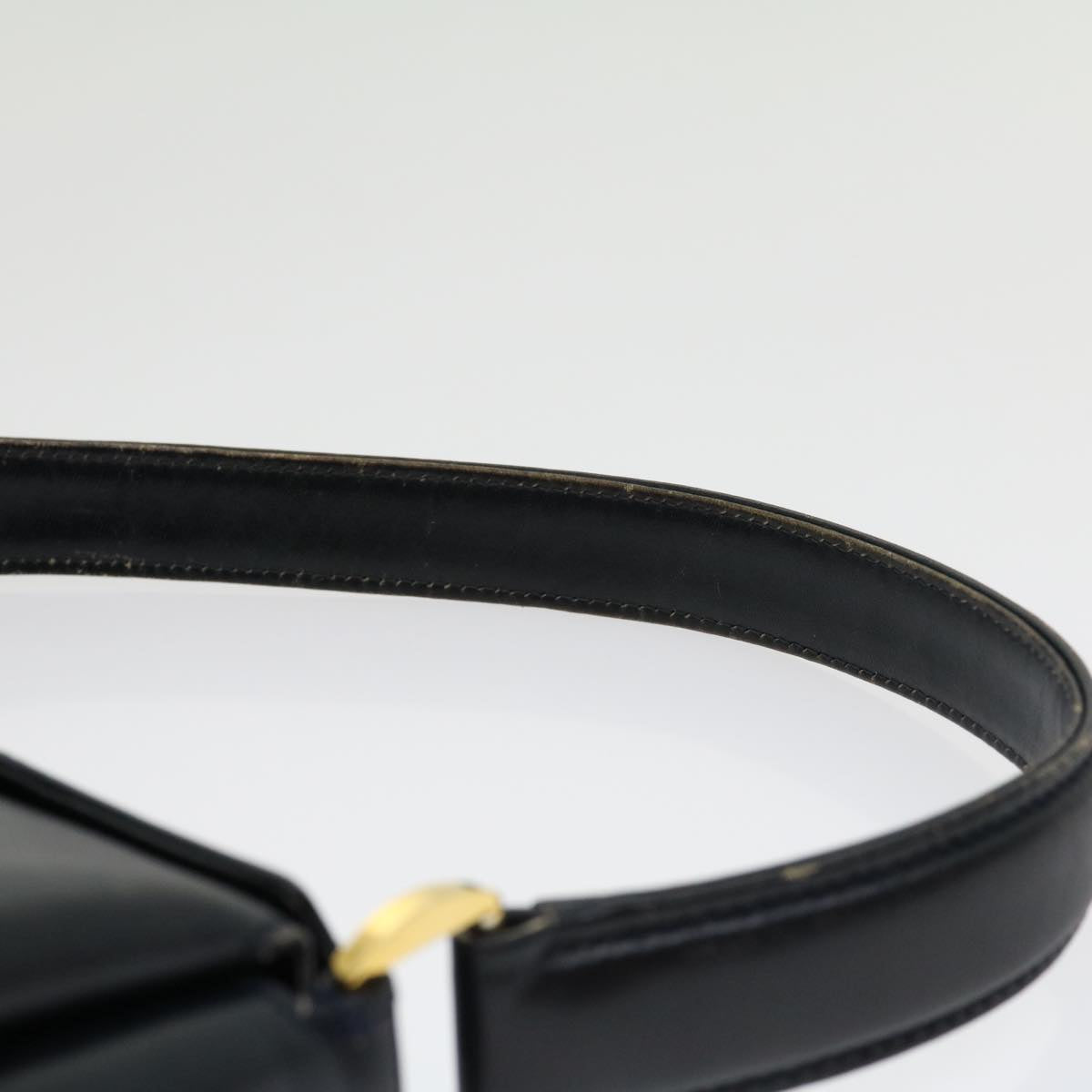 GUCCI Turn Lock Hand Bag Leather Black Red im361