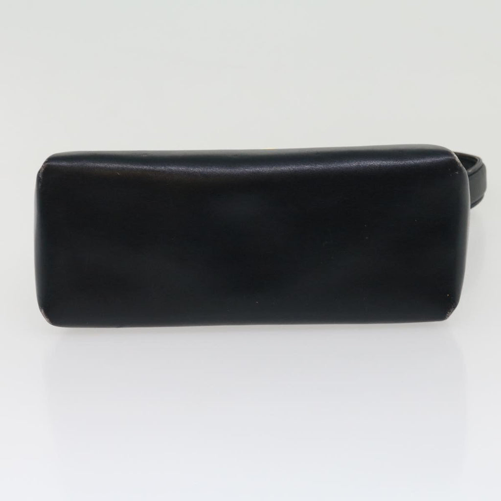 GUCCI Turn Lock Hand Bag Leather Black Red im361
