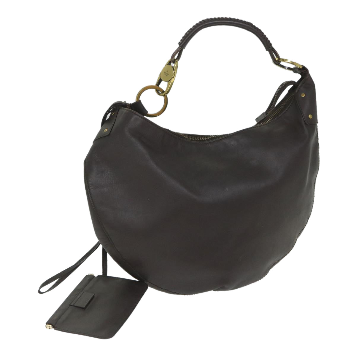 GUCCI Shoulder Bag Leather Brown 95726 im451