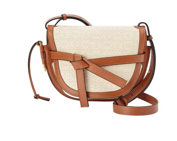Loewe Small Gate Anagram calfskin Tan