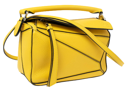 Loewe Yellow Leather Mini Puzzle Top Handle Bag