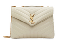 SAINT LAURENT Off-White Medium Loulou Shoulder Bag