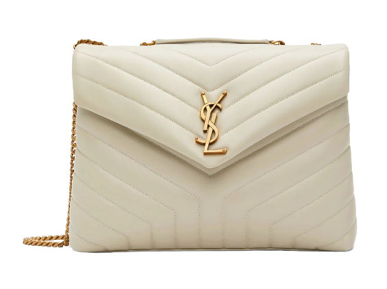 SAINT LAURENT Off-White Medium Loulou Shoulder Bag