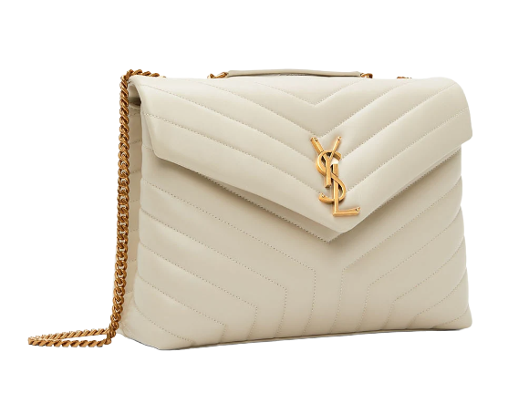 SAINT LAURENT Off-White Medium Loulou Shoulder Bag