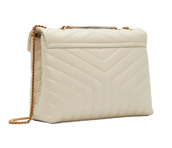SAINT LAURENT Off-White Medium Loulou Shoulder Bag